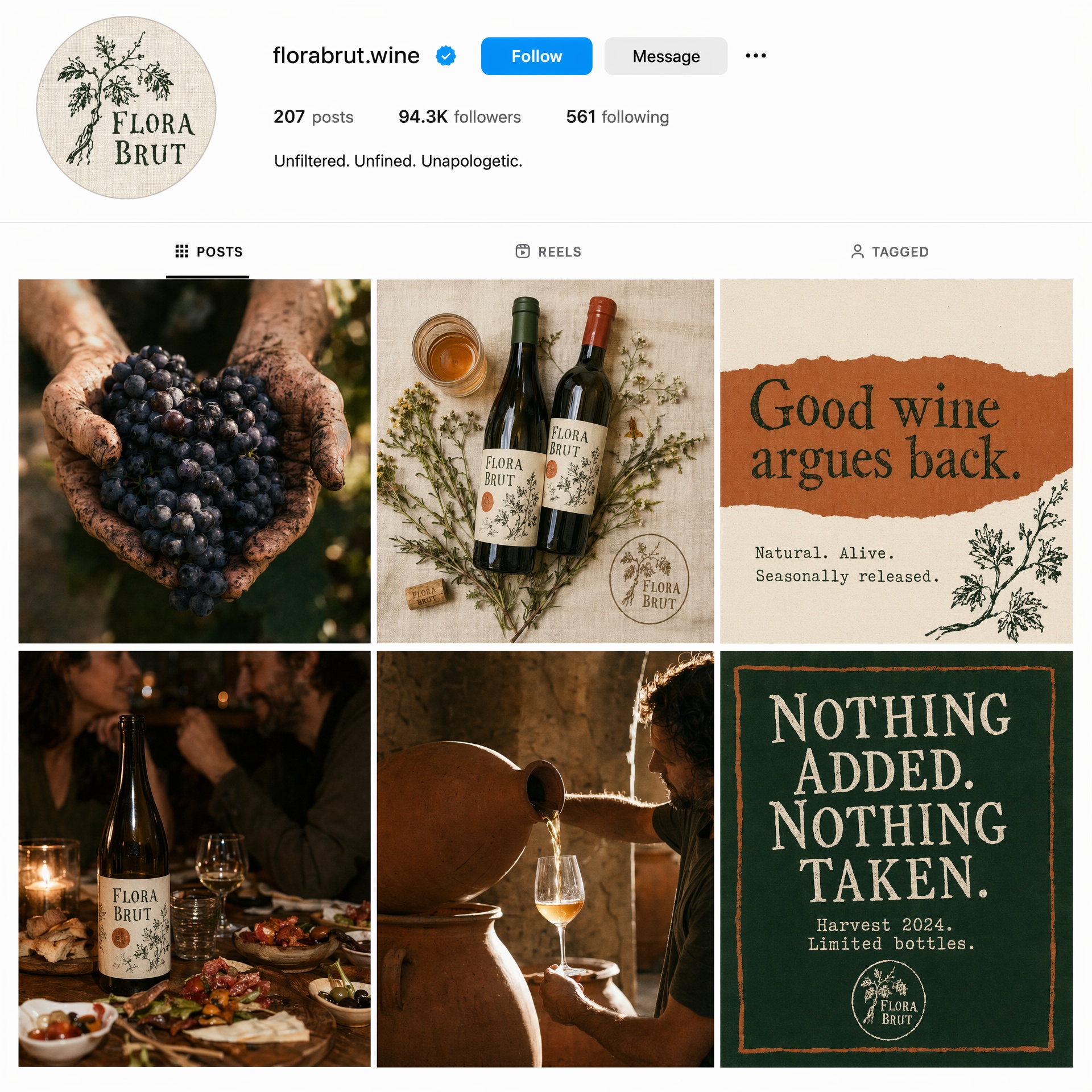 Flora Wine: Instagram feed run by Reelistic