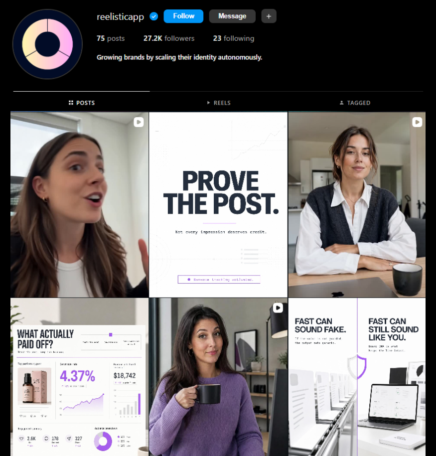 Reelistic: Instagram feed run by Reelistic